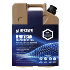 Tan Lifesaver Jerrycan Graphene-Ultra portable water purifier on a white background