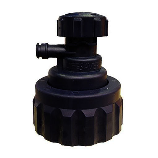 Black Jerrycan tap on a white background