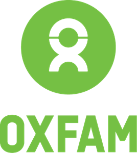 OXFAM logo with green circle and white figure on a white background